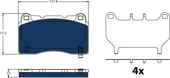 TRW GDB2198BTE - Тормозные колодки, дисковые, комплект autospares.lv