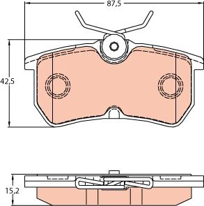 TRW GDB2140 - Тормозные колодки, дисковые, комплект autospares.lv