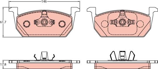 TRW GDB2159 - Тормозные колодки, дисковые, комплект autospares.lv