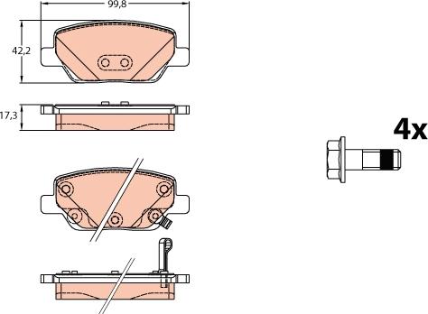 TRW GDB2156 - Тормозные колодки, дисковые, комплект autospares.lv