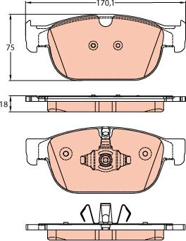 TRW GDB2153 - Тормозные колодки, дисковые, комплект autospares.lv