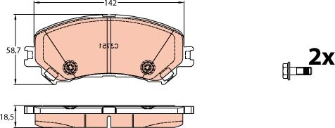 TRW GDB2152 - Тормозные колодки, дисковые, комплект autospares.lv