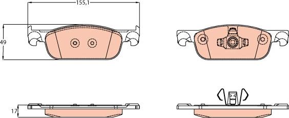 TRW GDB2157 - Тормозные колодки, дисковые, комплект autospares.lv