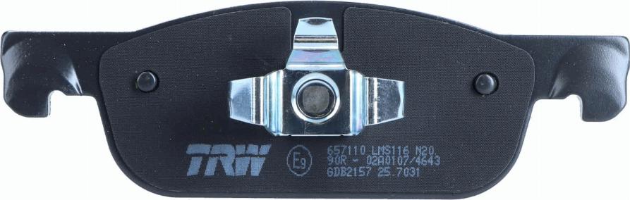 TRW GDB2157 - Тормозные колодки, дисковые, комплект autospares.lv