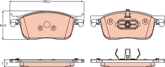 TRW GDB2169 - Тормозные колодки, дисковые, комплект autospares.lv