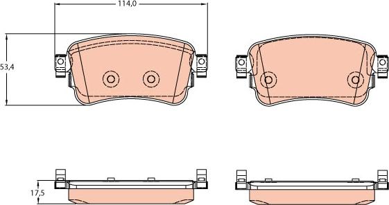 TRW GDB2166 - Тормозные колодки, дисковые, комплект autospares.lv