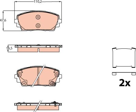 TRW GDB2160 - Тормозные колодки, дисковые, комплект autospares.lv