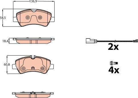 TRW GDB2161 - Тормозные колодки, дисковые, комплект autospares.lv