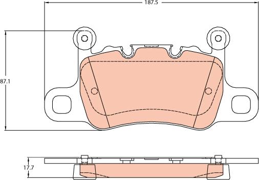 TRW GDB2104 - Тормозные колодки, дисковые, комплект autospares.lv