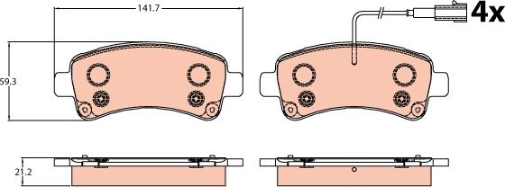 TRW GDB2106 - Тормозные колодки, дисковые, комплект autospares.lv