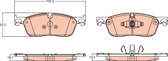 TRW GDB2100 - Тормозные колодки, дисковые, комплект autospares.lv