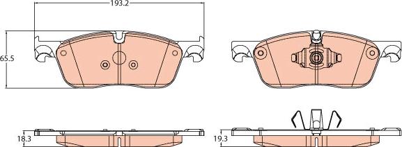 TRW GDB2119 - Тормозные колодки, дисковые, комплект autospares.lv