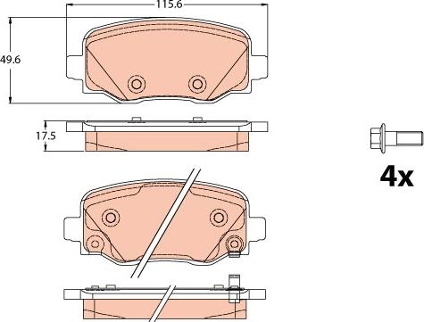 TRW GDB2116 - Тормозные колодки, дисковые, комплект autospares.lv