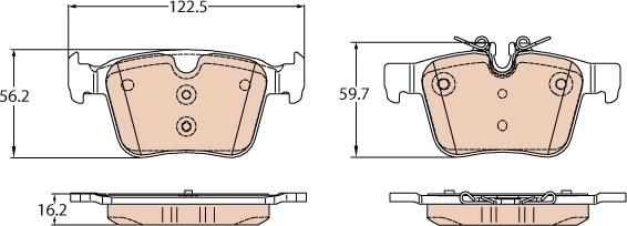 TRW GDB2110 - Тормозные колодки, дисковые, комплект autospares.lv