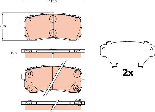 TRW GDB2112 - Тормозные колодки, дисковые, комплект autospares.lv