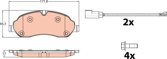 TRW GDB2117 - Тормозные колодки, дисковые, комплект autospares.lv