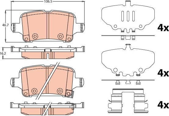 TRW GDB2184 - Тормозные колодки, дисковые, комплект autospares.lv