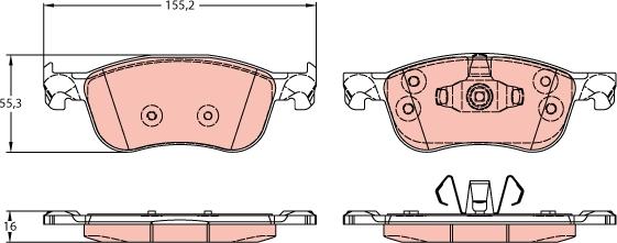 TRW GDB2186 - Тормозные колодки, дисковые, комплект autospares.lv