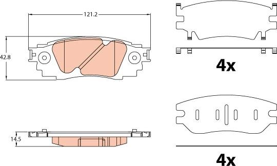 TRW GDB2183 - Тормозные колодки, дисковые, комплект autospares.lv