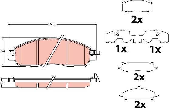 TRW GDB2182 - Тормозные колодки, дисковые, комплект autospares.lv