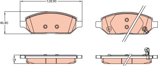 TRW GDB2135 - Тормозные колодки, дисковые, комплект autospares.lv