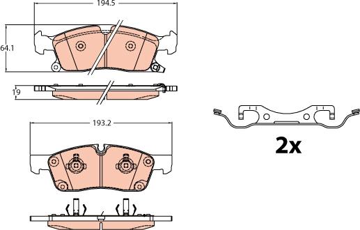 TRW GDB2130 - Тормозные колодки, дисковые, комплект autospares.lv