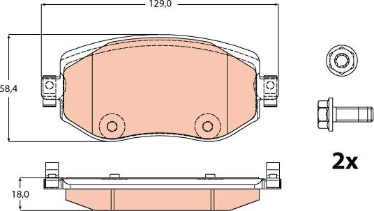 TRW GDB2175 - Тормозные колодки, дисковые, комплект autospares.lv