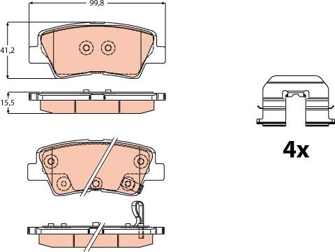 TRW GDB2173 - Тормозные колодки, дисковые, комплект autospares.lv