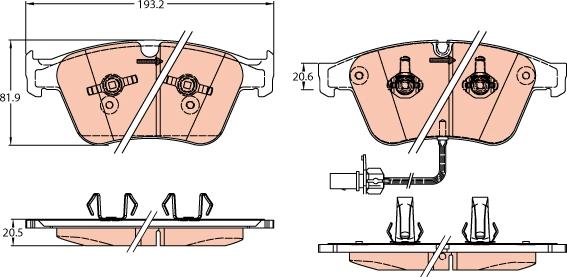 TRW GDB2177 - Тормозные колодки, дисковые, комплект autospares.lv