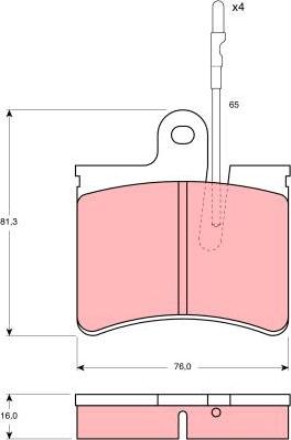 TRW GDB287 - Тормозные колодки, дисковые, комплект autospares.lv