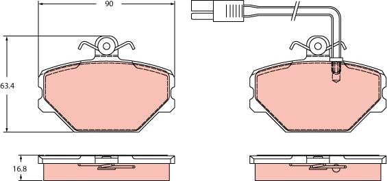 TRW GDB2396 - Тормозные колодки, дисковые, комплект autospares.lv