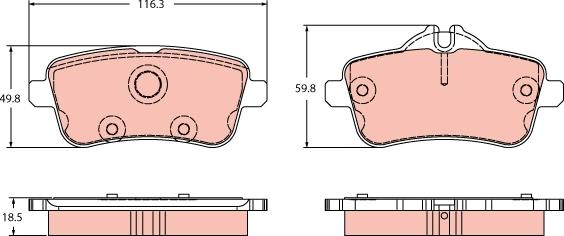 TRW GDB2391 - Тормозные колодки, дисковые, комплект autospares.lv