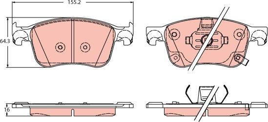 TRW GDB2342 - Тормозные колодки, дисковые, комплект autospares.lv