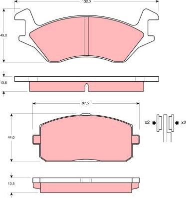 TRW GDB234 - Тормозные колодки, дисковые, комплект autospares.lv