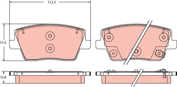 TRW GDB2355 - Тормозные колодки, дисковые, комплект autospares.lv