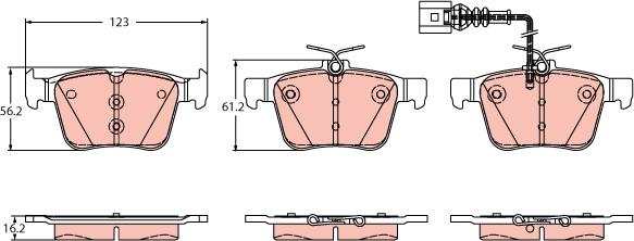 TRW GDB2358 - Тормозные колодки, дисковые, комплект autospares.lv