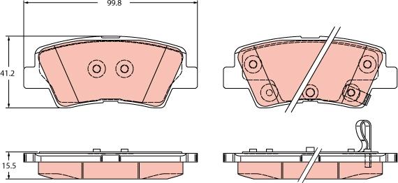 TRW GDB2353 - Тормозные колодки, дисковые, комплект autospares.lv