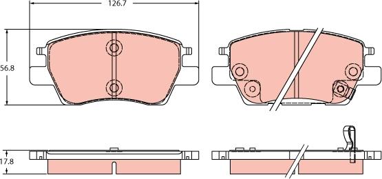 TRW GDB2387 - Тормозные колодки, дисковые, комплект autospares.lv