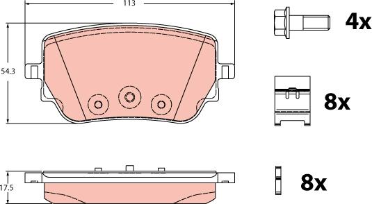 TRW GDB2331 - Тормозные колодки, дисковые, комплект autospares.lv