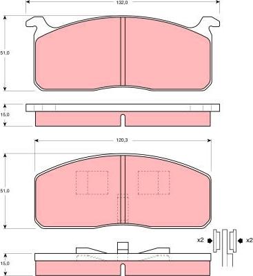 TRW GDB233 - Тормозные колодки, дисковые, комплект autospares.lv