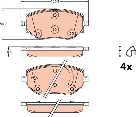 TRW GDB2324 - Тормозные колодки, дисковые, комплект autospares.lv