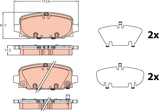 TRW GDB2321 - Тормозные колодки, дисковые, комплект autospares.lv