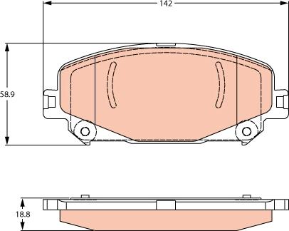 TRW GDB2268 - Тормозные колодки, дисковые, комплект autospares.lv