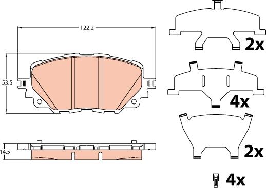 TRW GDB2200 - Тормозные колодки, дисковые, комплект autospares.lv