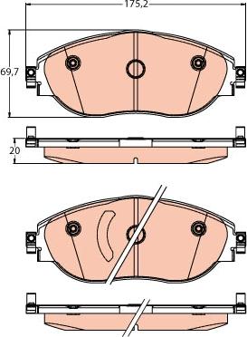 TRW GDB2219 - Тормозные колодки, дисковые, комплект autospares.lv