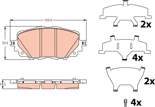 TRW GDB2285 - Тормозные колодки, дисковые, комплект autospares.lv