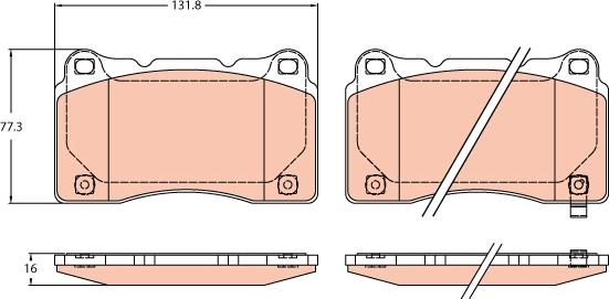 TRW GDB2237 - Тормозные колодки, дисковые, комплект autospares.lv