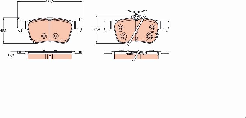 TRW GDB2223 - Тормозные колодки, дисковые, комплект autospares.lv