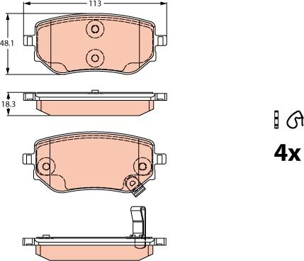 TRW GDB2270 - Тормозные колодки, дисковые, комплект autospares.lv