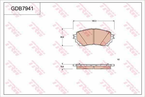 TRW GDB7941DT - Тормозные колодки, дисковые, комплект autospares.lv